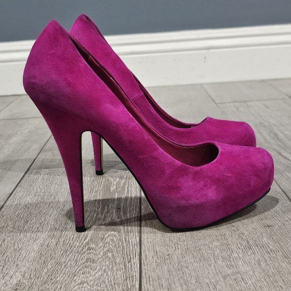 ALDO Fuchsia Pink Suede Platform Stiletto Pumps 40/9 - Picture 2 of 13